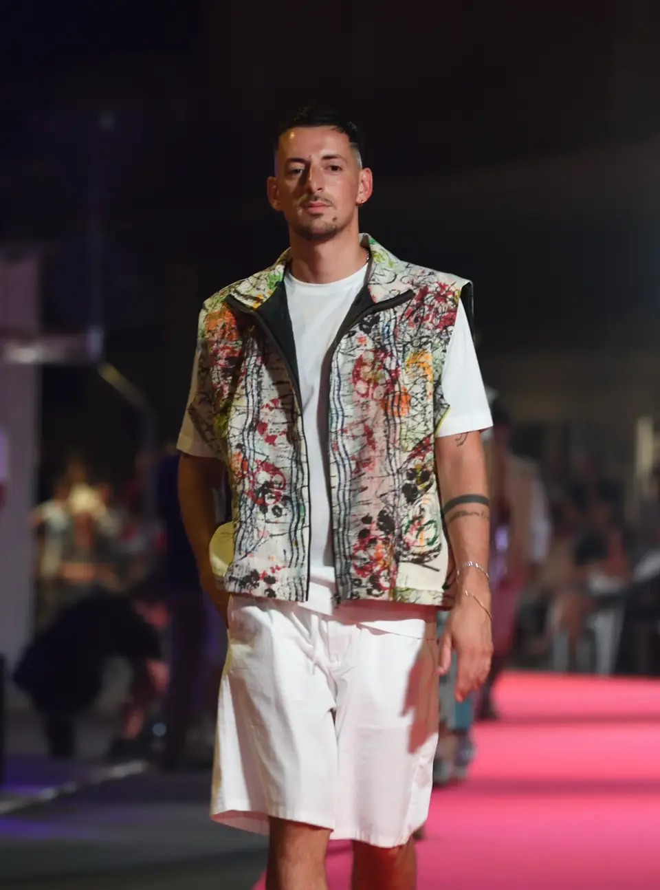 Gilet Bianco, Gilet stampato, bermuda bianco
