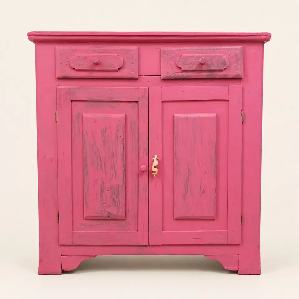 Credenza Rosa, Credenzino a due ante e due cassetti